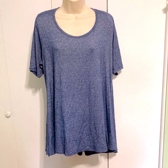 LULAROE High Low SIMPLY COMFORTABLE Blue Tunic Long Tee Mini Dress Womens Large - Picture 2 of 15